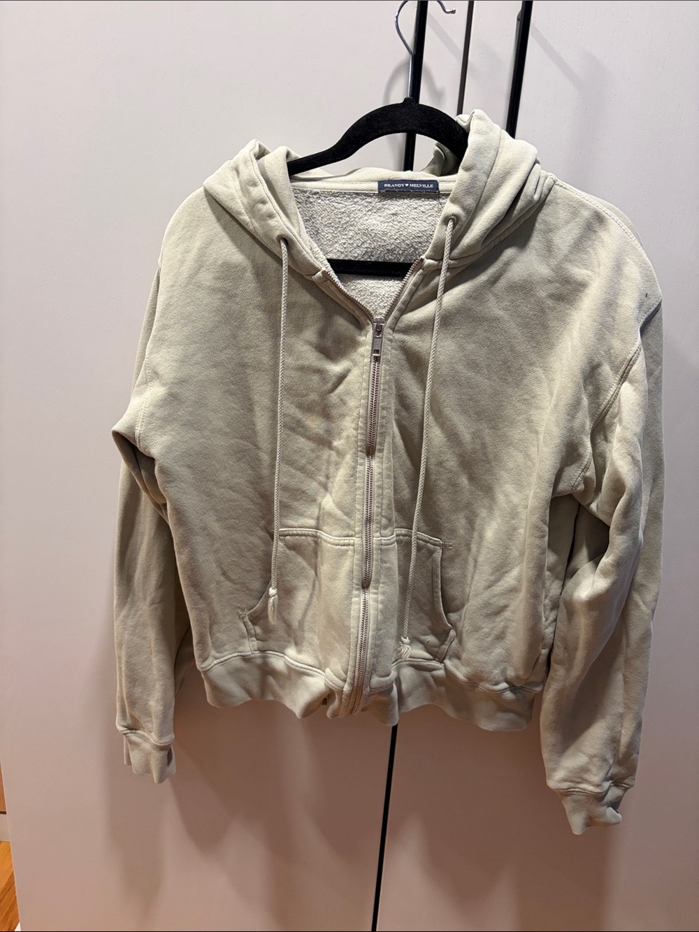 Brandy Melville Sage Green Zip-Up Hoodie